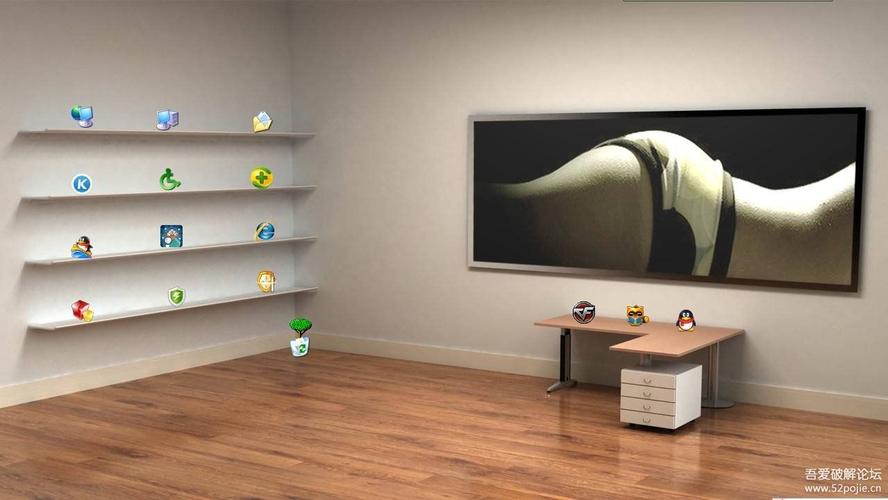 求书架桌面壁纸,能把图标放上去的那种!要原图!