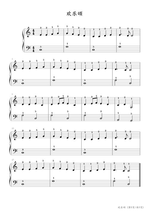 乐谱详情                          《欢乐颂》,又称《快乐颂》(德语