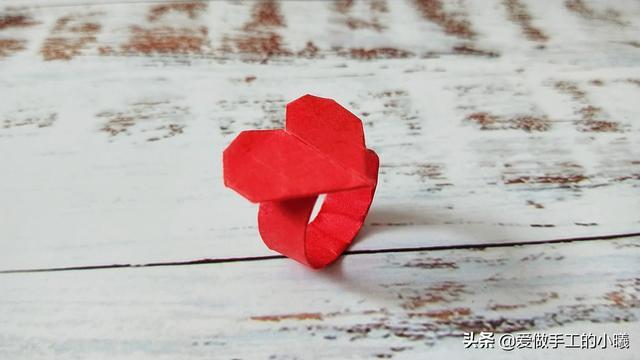 爱心戒指的折法,折纸戒指详细步骤教程图