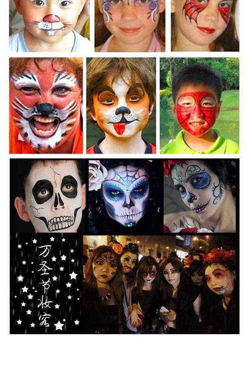 环保无毒diy人体彩绘 可水洗脸部彩绘颜料批发万圣节脸彩6色套装