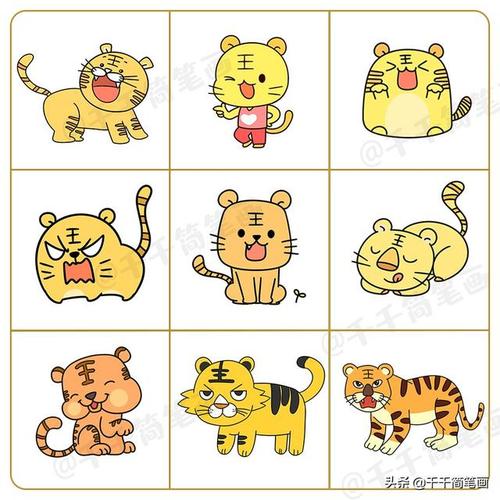 十二生肖寅虎,生肖老虎简笔画