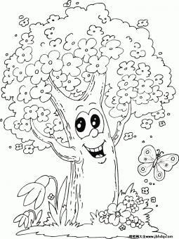 儿童卡通大树简笔画图片