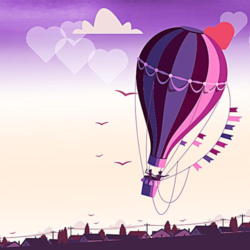 创意热气球背景