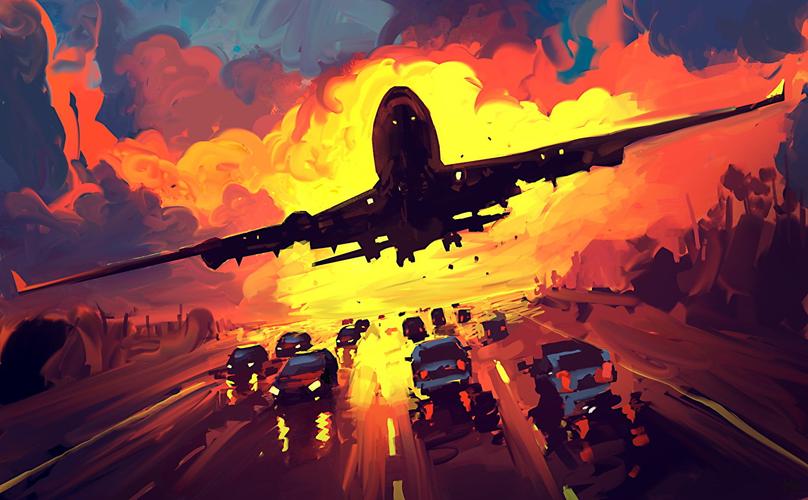 民航飞机,绘制壁纸,起飞,航空