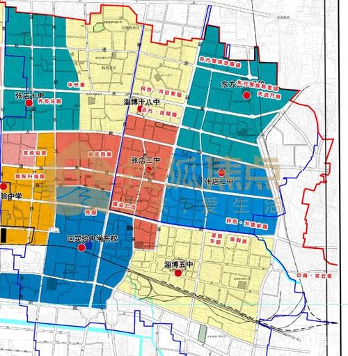 2021年张店城区中小学学区划片图出炉