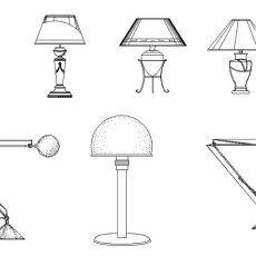 最新室内外灯具cad图库 吊灯射灯壁灯 庭院路灯 台灯筒灯图纸素材