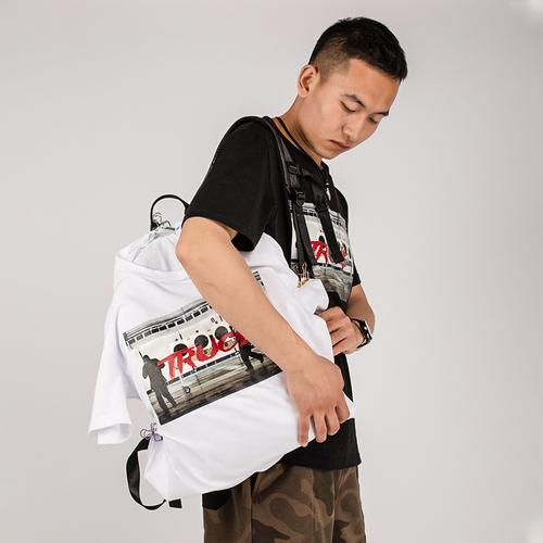 热销印花t恤男 短袖_「truce官方」王威班长潮牌情侣装宽松百搭短袖男