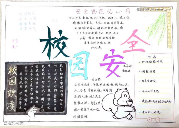 健康成长和谐平安校园安全手抄报