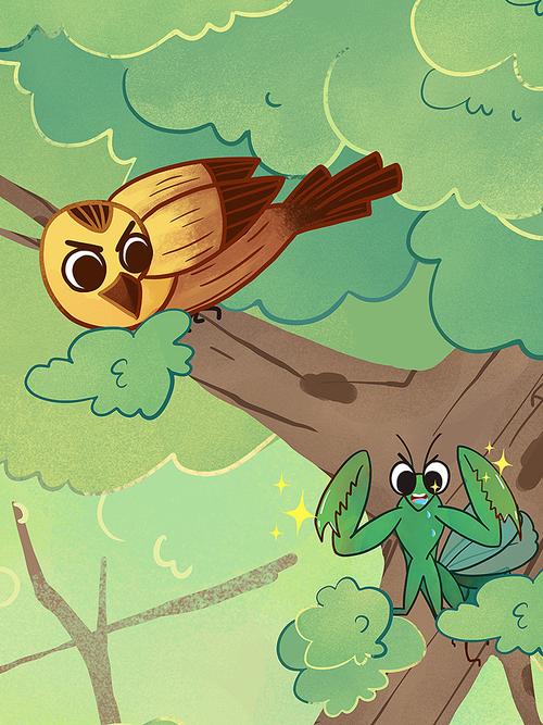 螳螂捕蝉黄雀在后绘本