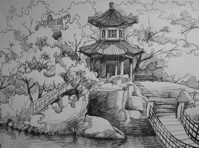 大师素描风景画图片大全