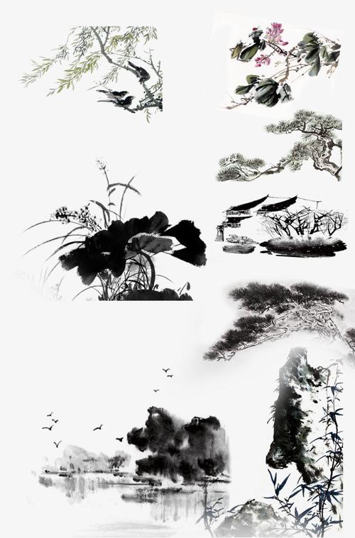 中国风水墨山水素材图片免抠png素材免费下载,图片_,.