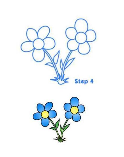 五瓣花花朵简笔画图片展示