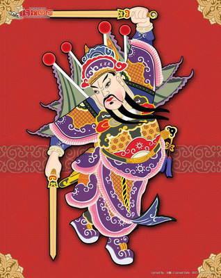 年画门神简笔画手绘