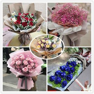 情人节送女朋友混搭红玫瑰花束礼盒周口市郸城淮阳县同城速递鲜花