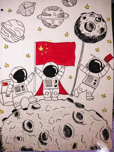 原创| 宇航员【我们登顶啦】简笔插画_插画_简笔画_简