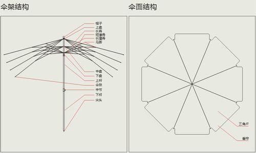 太阳伞结构图