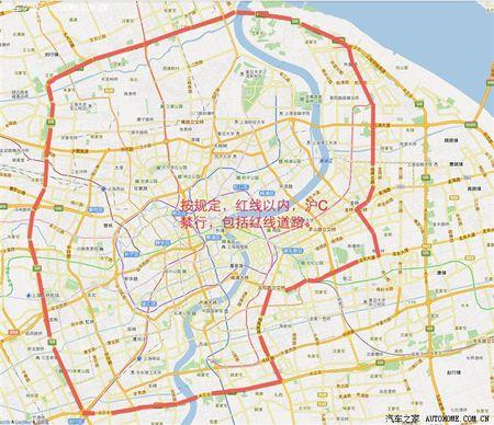 悬挂"沪c"号牌的客运出租小型客车可以在上述区域内的s20外环高速公路