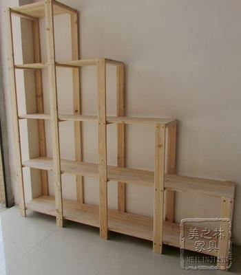 简易书架儿童实木创意10格梯形架鞋服店铺展示架玩具收纳花架029