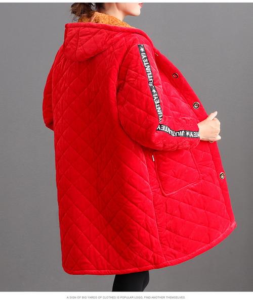 加绒加厚工作服冬装罩衣保暖棉衣女中老年人外套中长款棉袄妈妈装