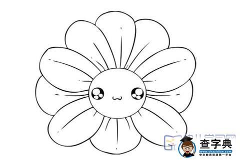 简单花朵简笔画图片:花丛