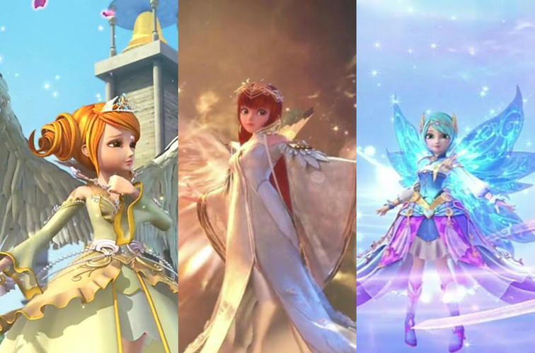 星学院 少女三人组魔法礼服的变化对比, 网友 最终版太漂亮了