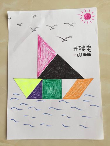 一(6)班用七巧板拼一幅画,请大家欣赏