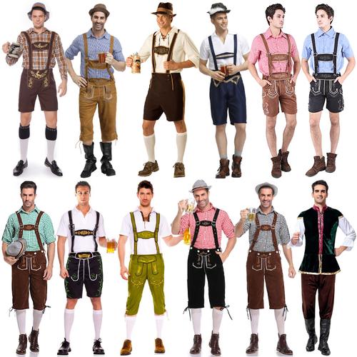 新款巴伐利亚传统服装成人男款德国啤酒节服饰聚会服装餐厅工作服
