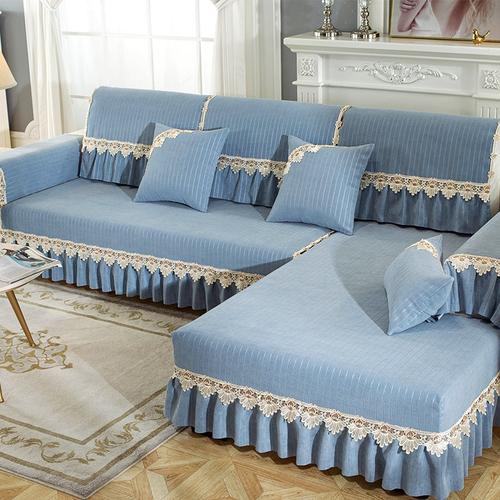 木儿家居经典条纹沙发垫四季可用北欧简约防滑坐垫全包沙发套罩盖布巾