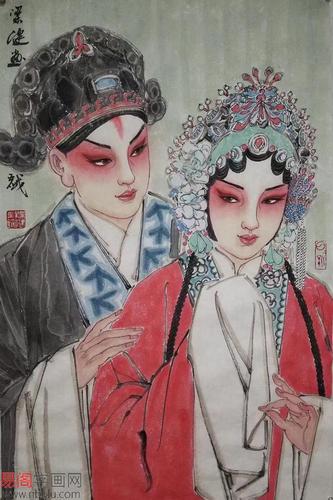 乔迁之喜送什么?送一幅画家梁健有民族文化特色的戏曲人物画