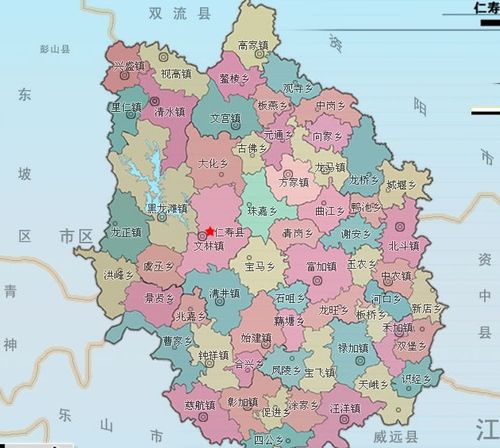 四长省仁寿县行政区划图