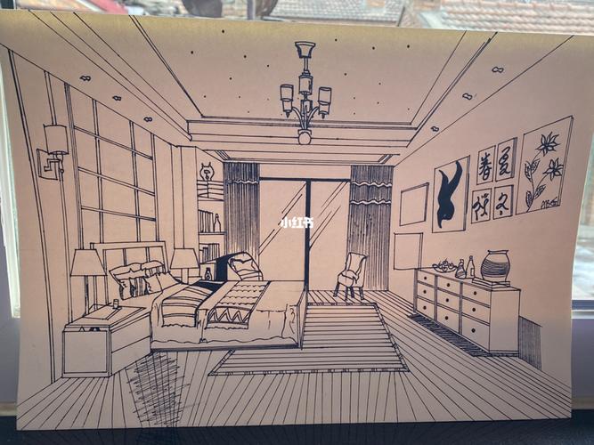 卧室手绘_手绘_铅笔_你作业写完了吗_文化_绘画