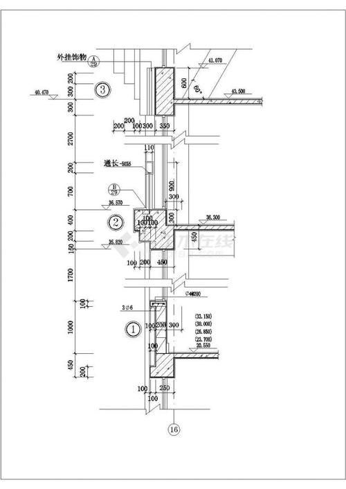 现浇混凝土墙身节点cad详图