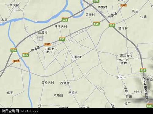 中国浙江省台州市仙居县白塔镇地图(卫星地图)
