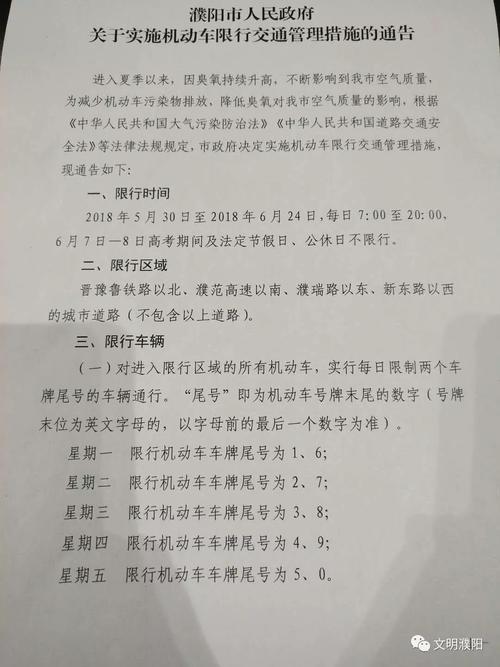 重磅丨5月30日(下周三)起,濮阳将开启新一轮机动车限号!