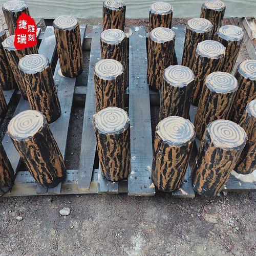 水泥仿木栏杆仿木桩景区河道公园混凝土仿木护栏草坪栅栏水泥围栏