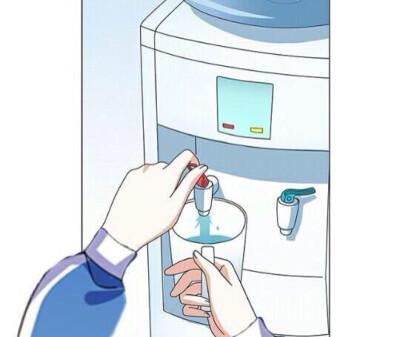 漫画素材〗静态·现代·格子·饮水机·喝水