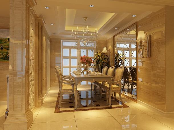吊顶背景墙欧式吊顶餐厅背景墙简欧风格餐厅装修效果图