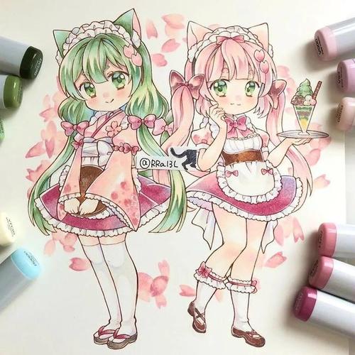 一组超可爱的动漫人物作品