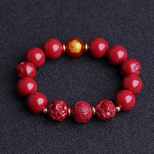 2022年属兔三合六合戊戌文殊菩萨手链朱砂结瑞保岁福运男女款手串