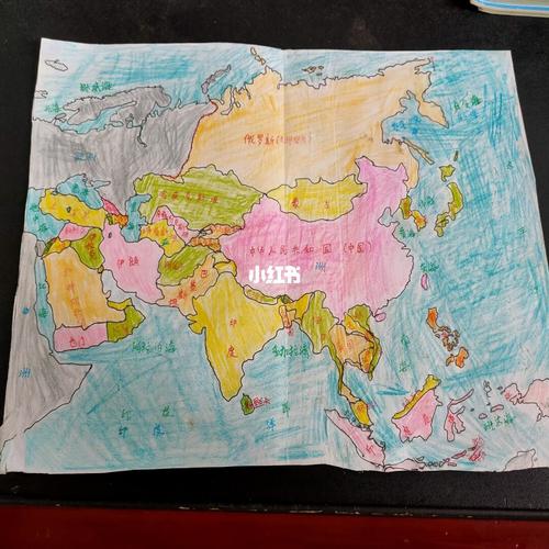 学生手绘的地理图表_地理_手绘_学习_文化_绘画