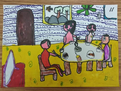 《我爱我家》一年级主题绘画作品选登