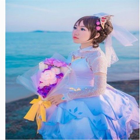 cos小乔纯白花嫁,cos王者貂蝉 美腿 cos服装王者荣耀纯白花嫁cos小乔cos婚纱 纯白西装礼服