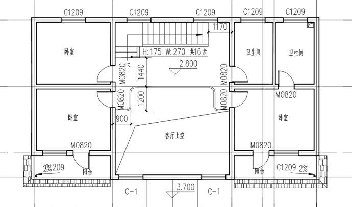五室一层半复式别墅设计图纸新农村自建房建筑施工图全套房屋带水电