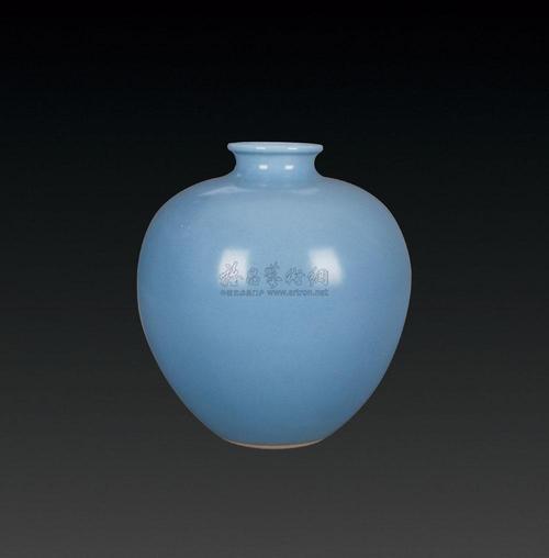 1142民国天青釉苹果尊