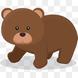 呆萌可爱棕熊免抠素材