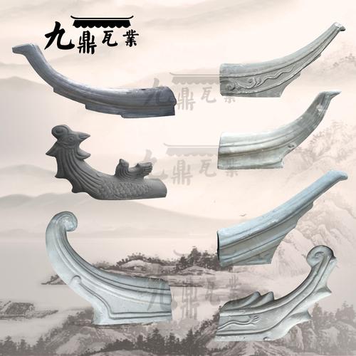 古建翘角仿古屋脊翘角仿古青瓦飞檐翘角翘角瓦五脊六兽屋脊正吻瓦