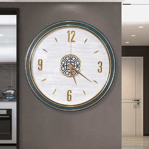 新中式挂钟客厅家用创意时钟挂墙北欧简约轻奢现代纯铜装饰钟表