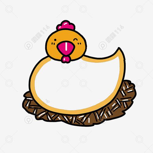 手绘卡通黄色小鸡