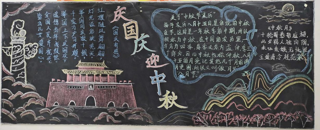 "迎中秋,庆国庆"主题黑板报评比