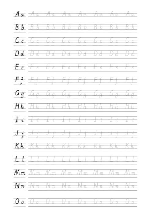 英文字母手写体仿写字帖